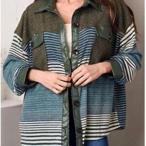 NWT Teal & Hunter Green Colorblock  Spring Jacket